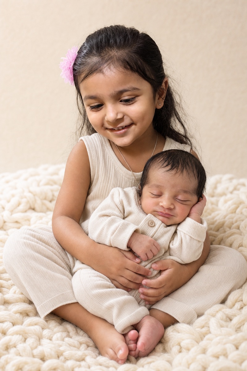 Big Sister & Baby Brother — example photoshoot result