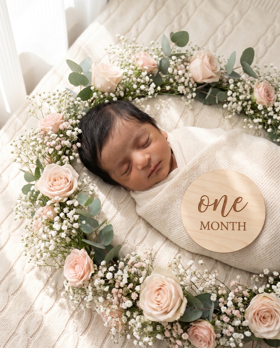 Flower Nest — Monthly Milestone — example photoshoot result