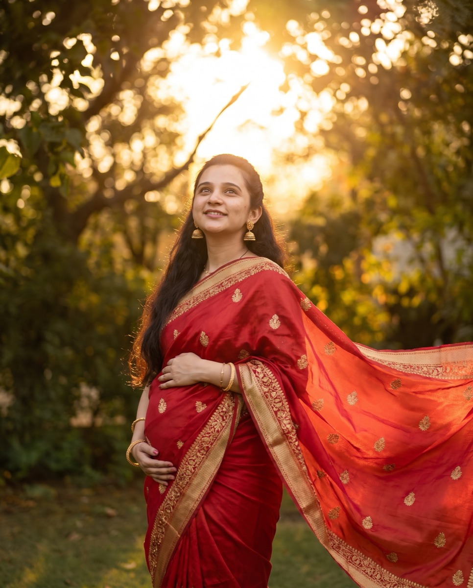 Godh Bharai Saree — example photoshoot result